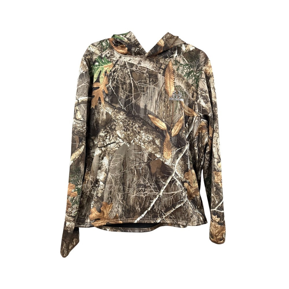 Realtree Edge Camo Hoodie Boys XL 16-18‎ Built-in Neck Gaiter Hunting Pullover